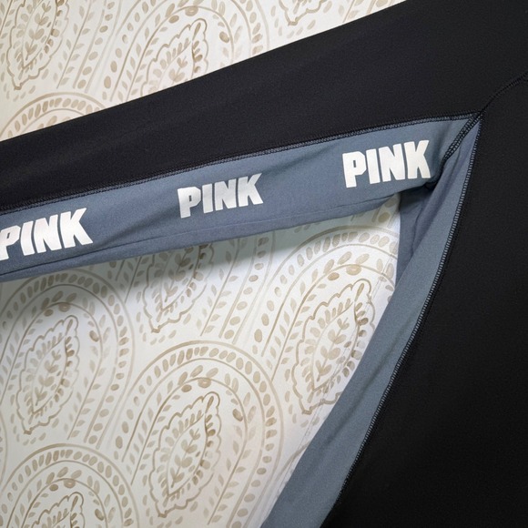 Victoria's Secret PINK Ultimate Quarter Zip Pullover Black Grey Small Thumbholes - Picture 5 of 8